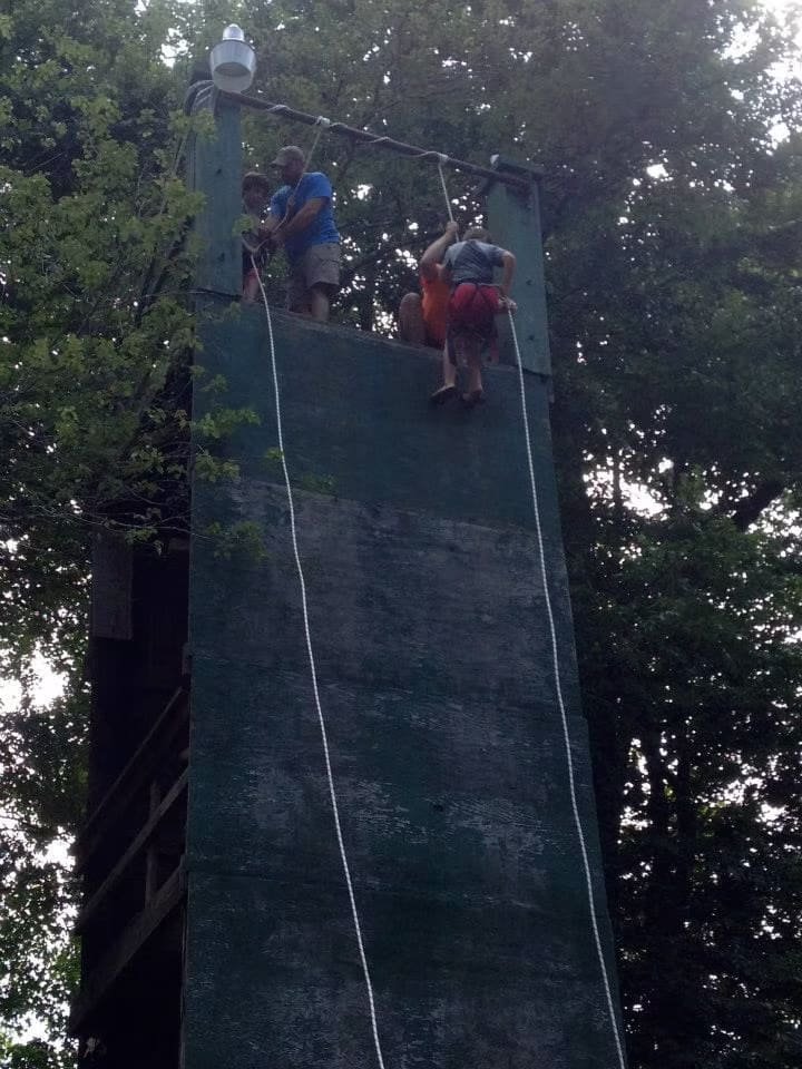 Child climbing wooden wall (2)