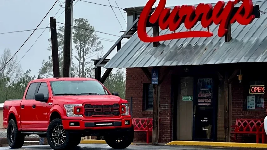 Red Truck At Curry's