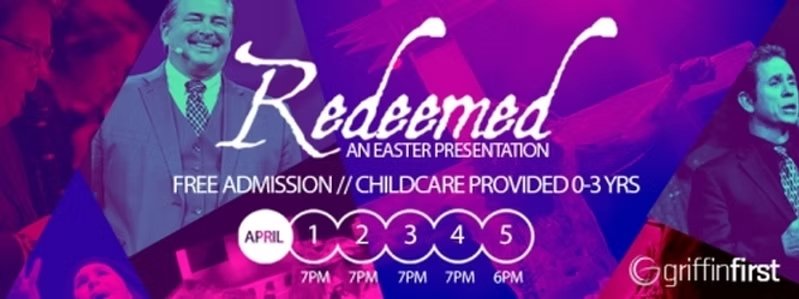 Redeemed Easter presentation banner.