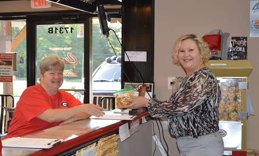 Friendly auto shop reception.